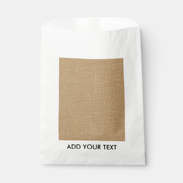 Sachets En Papier Arrière - plan Burlap rustique imprimé (Devant)
