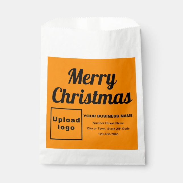 Sachets En Papier Arrière - plan de couleur orange de Noël (Devant)