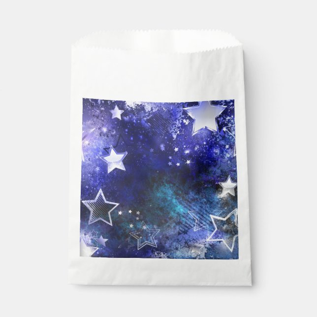 Sachets En Papier Arrière - plan spatial avec étoiles (Devant)