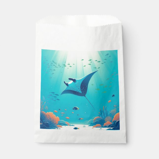 Sachets En Papier Art côtier classique, raie manta (Devant)