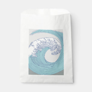 Sachets En Papier Art de vague de surf Ukiyo-e japonais vintage Côte