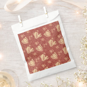 Sachets En Papier Arthur Wilcock Le Lys Vintage Floral Rouge Pattern