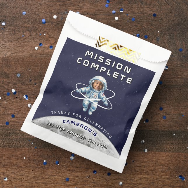 Sachets En Papier Astronaut Birthday Party 1st Trip Around the Sun (Créateur téléchargé)