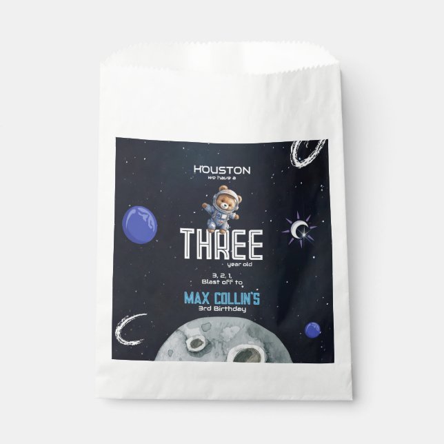 Sachets En Papier Astronaute de l'espace extérieur Anniversaire de t (Devant)