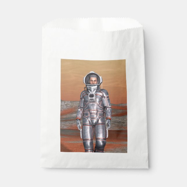 Sachets En Papier Astronaute Explorateur de l'espace martien sur une (Devant)