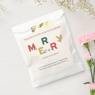 Sachets En Papier Attaché avec Joyeux Noël