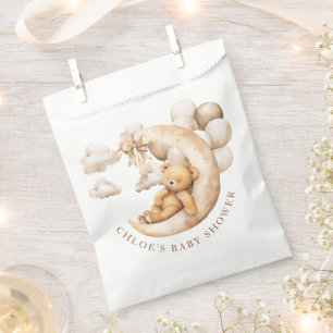 Sachets En Papier Au-dessus de la lune Baby shower d'ours en peluche