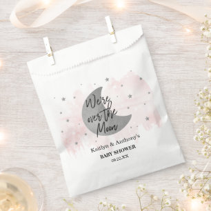 Sachets En Papier Au-Dessus De La Lune   Baby shower filles