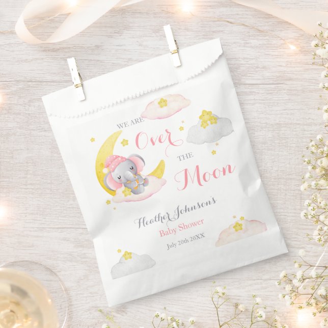Sachets En Papier Au-Dessus Du Baby shower De La Fille Eléphante De  (Coupé)