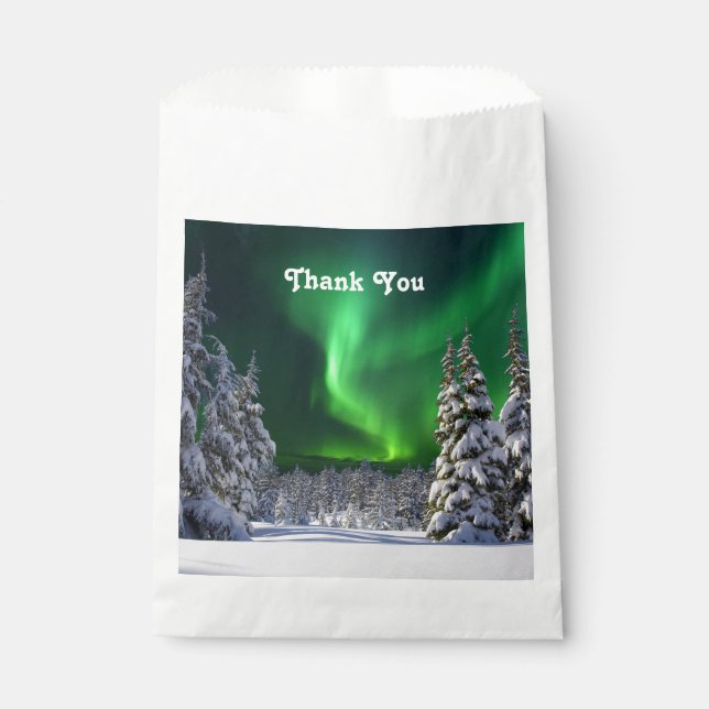 Sachets En Papier Aurores boréales en hiver (Devant)