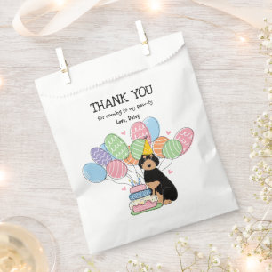 Sachets En Papier Aussiedoodle noir Tan Anniversaire Merci