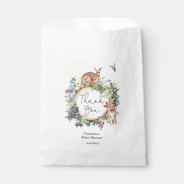 Sachets En Papier Australie Animaux Rustiques Animaux Eucalyptus Bab (Devant)