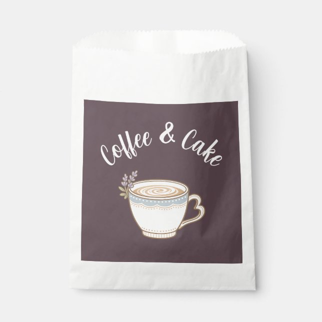 Sachets En Papier Autocollants de logo de café et gâteau (Devant)