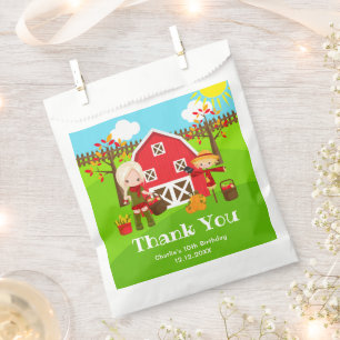 Sachets En Papier Automne Barnyard Anniversaire Blonde cheveux fille