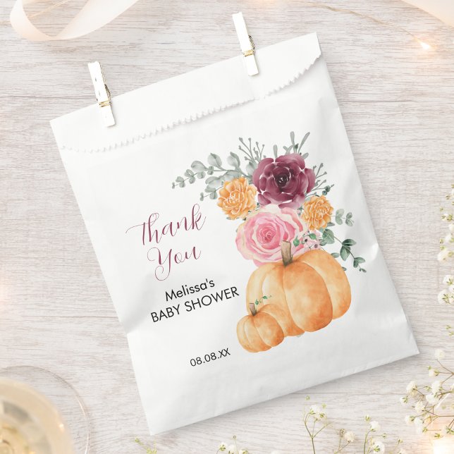 Sachets En Papier Automne citrouille bordeaux rousse rose floral mer (Créateur téléchargé)