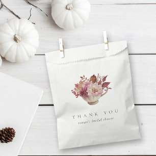 Sachets En Papier Automne Floral Teacup Automne Fête des mariées Thé