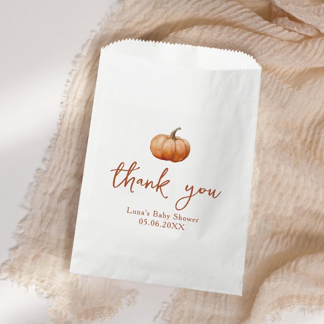 Sachets En Papier Automne Plaid Un Petit Baby shower Citrouille (Créateur téléchargé)