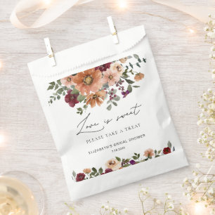 Sachets En Papier Automne Terre Cuite Bourgogne Floral L'Amour est D