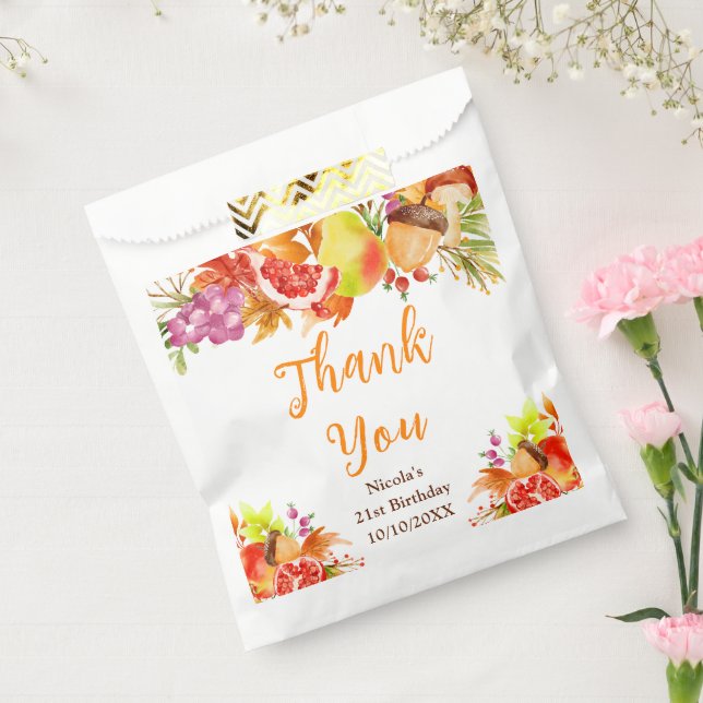 Sachets En Papier Autumn Fall Harvest Birthday Thank You (Scellé)