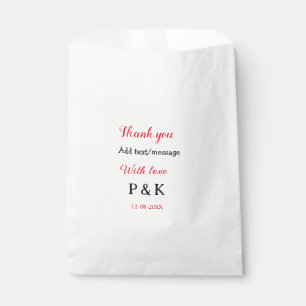 Sachets En Papier Avec amour ajouter lettre du nom du couple merci a
