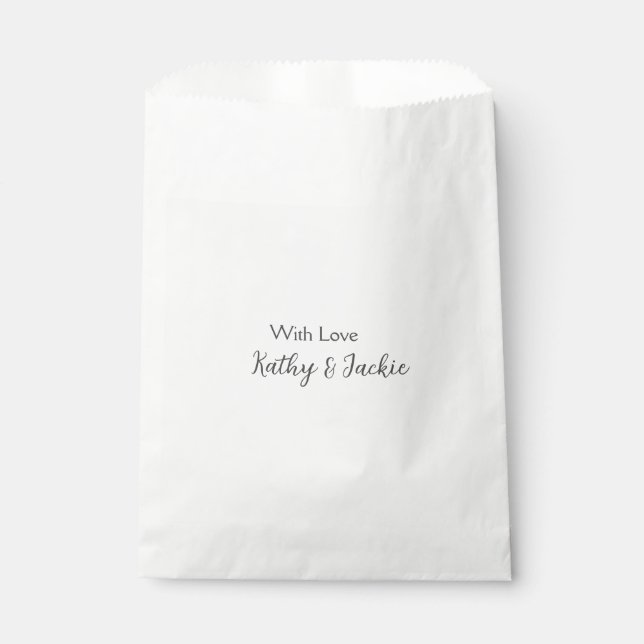 Sachets En Papier Avec amour ajouter nom de couple mariage simple mi (Devant)