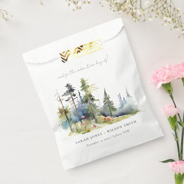 Sachets En Papier Aventure Commencer Pine Forest Paysage Mariage (Scellé)