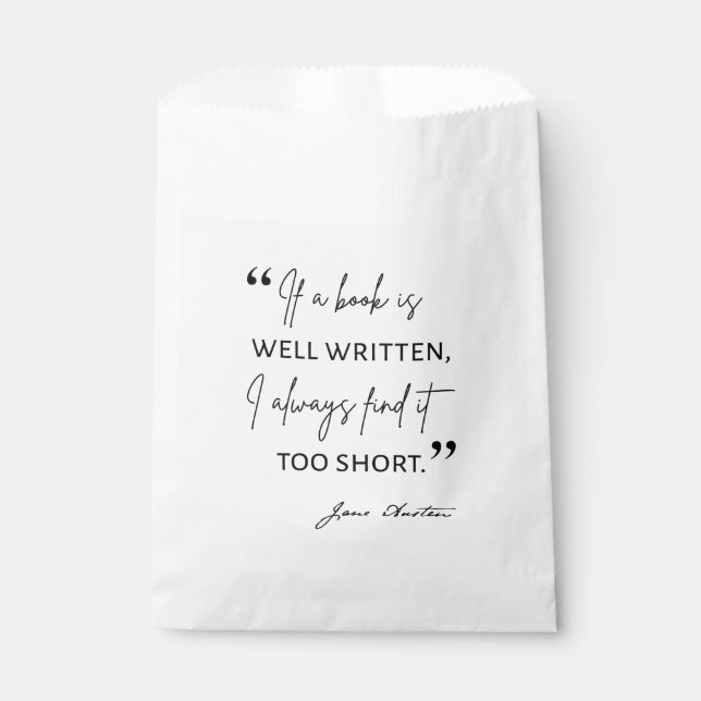Sachets En Papier Avid Reader II - Citation Jane Austen (Devant)