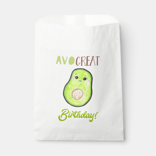 Sachets En Papier Avo grand anniversaire kawaii à la main avocat mig (Devant)