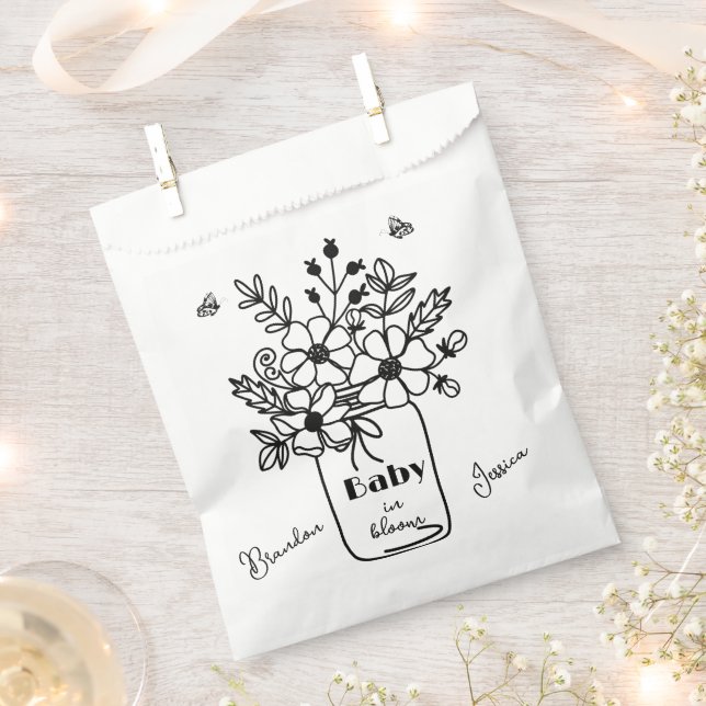 SACHETS EN PAPIER BABY IN BLOOM DOUCHE NOIRE & BLANCHE  (Coupé)