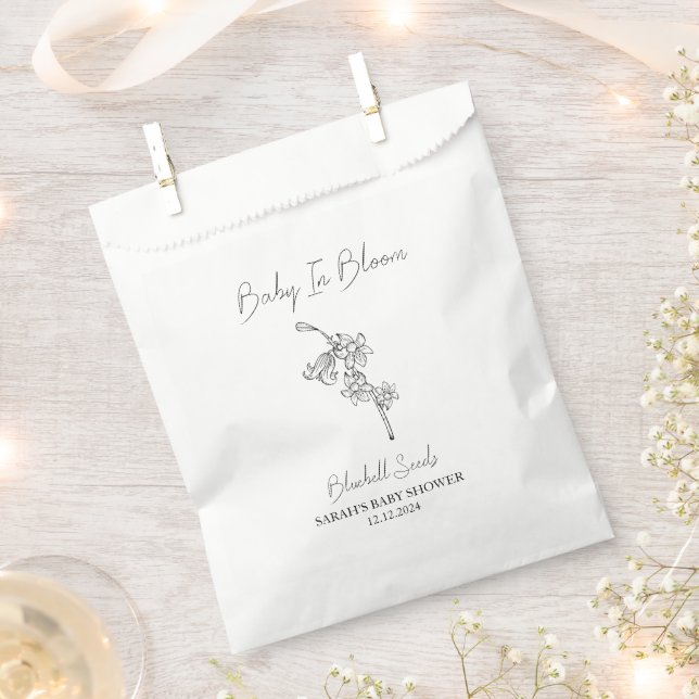 Sachets En Papier Baby In Bloom l Bluebell Seeds Baby shower (Coupé)