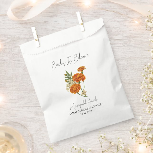 Sachets En Papier Baby In Bloom l Marigold Baby shower de semences (Coupé)