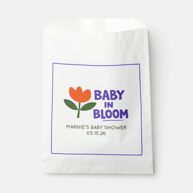 Sachets En Papier Baby in Bloom Tulip Trendy Modern Baby Shower (Devant)