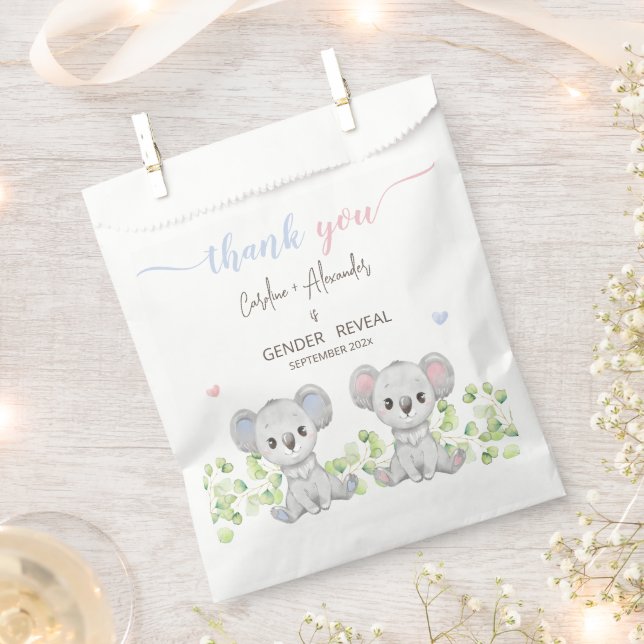 Sachets En Papier Baby Koala Sexe Reveal Party Favoriser les sacs. (Coupé)
