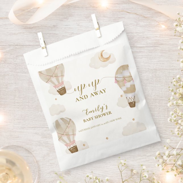 Sachets En Papier Baby shower à ballon à air chaud de Boho neutre (Coupé)
