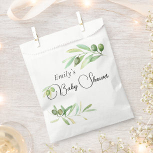 Sachets En Papier Baby shower à branches d'olivier