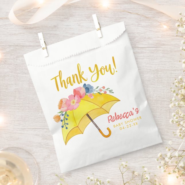 Sachets En Papier Baby shower à parapluies florales Favoriser Sac -  (Coupé)