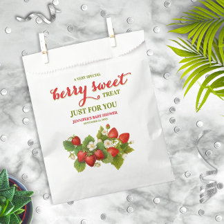 Sachets En Papier Baby shower à thème Berry Sweet Strawberry