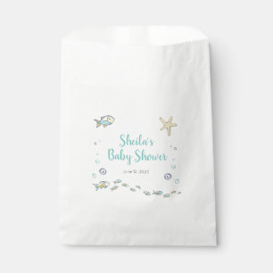 Sachets En Papier Baby shower à thème océanique de poissons et de bu