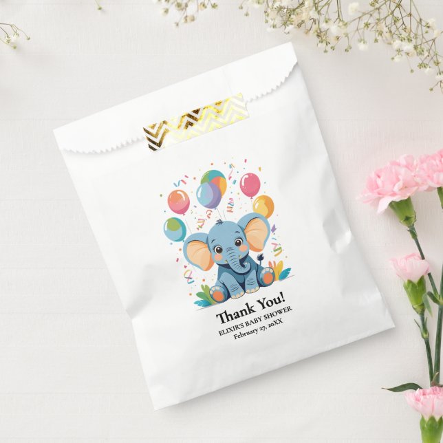 Sachets En Papier Baby shower adorable Baby Elephant Ballons (Scellé)