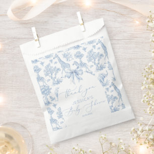Sachets En Papier Baby shower animal Toile de Jouy Safari