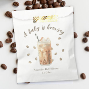 Sachets En Papier Baby shower aquarelle Café glacé