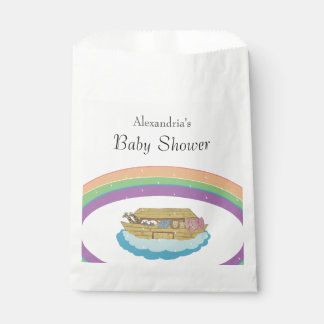 Sachets En Papier Baby shower Arche de Retro Rainbow Noah