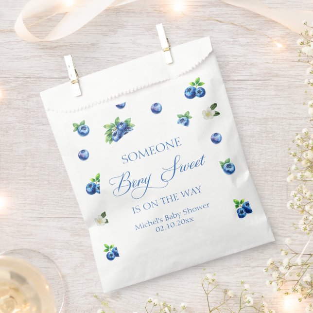 Sachets En Papier Baby Shower au Bleuet (Coupé)