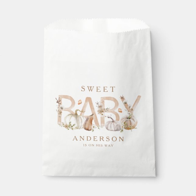 Sachets En Papier Baby shower Automne Rustique (Devant)