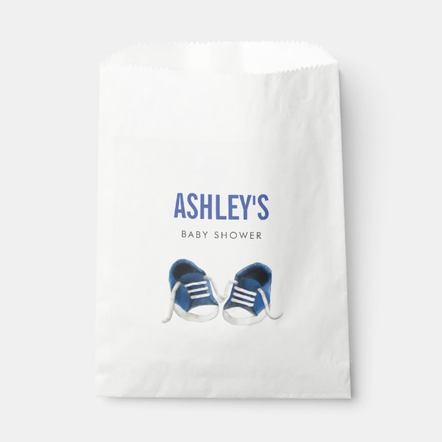 Sachets En Papier Baby shower Basket bleu Favoriser Sac Traiter Sack (Devant)