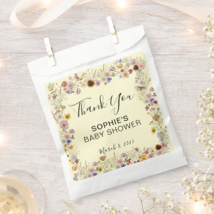 Sachets En Papier Baby shower Bébé En Fleur Jardin Papillons
