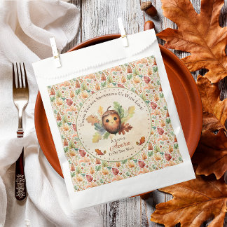 Sachets En Papier Baby Shower Bébé Petit Gland d'Automne