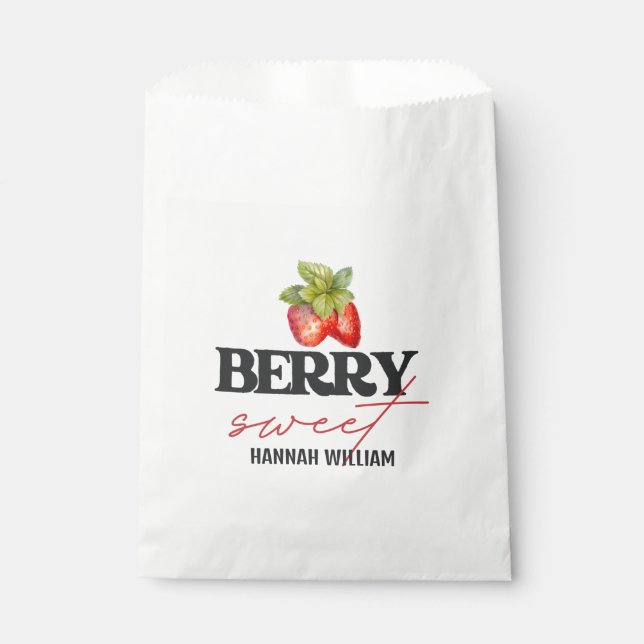 Sachets En Papier Baby shower Berry Sweet Strawberries (Devant)