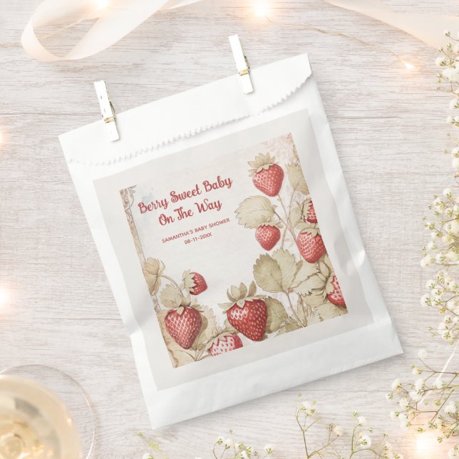 Sachets En Papier Baby shower Berry Sweet Strawberry (Coupé)