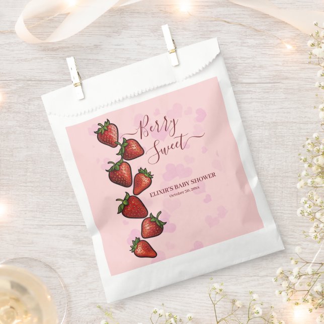 Sachets En Papier Baby shower Berry Sweet Strawberry Hearts (Coupé)